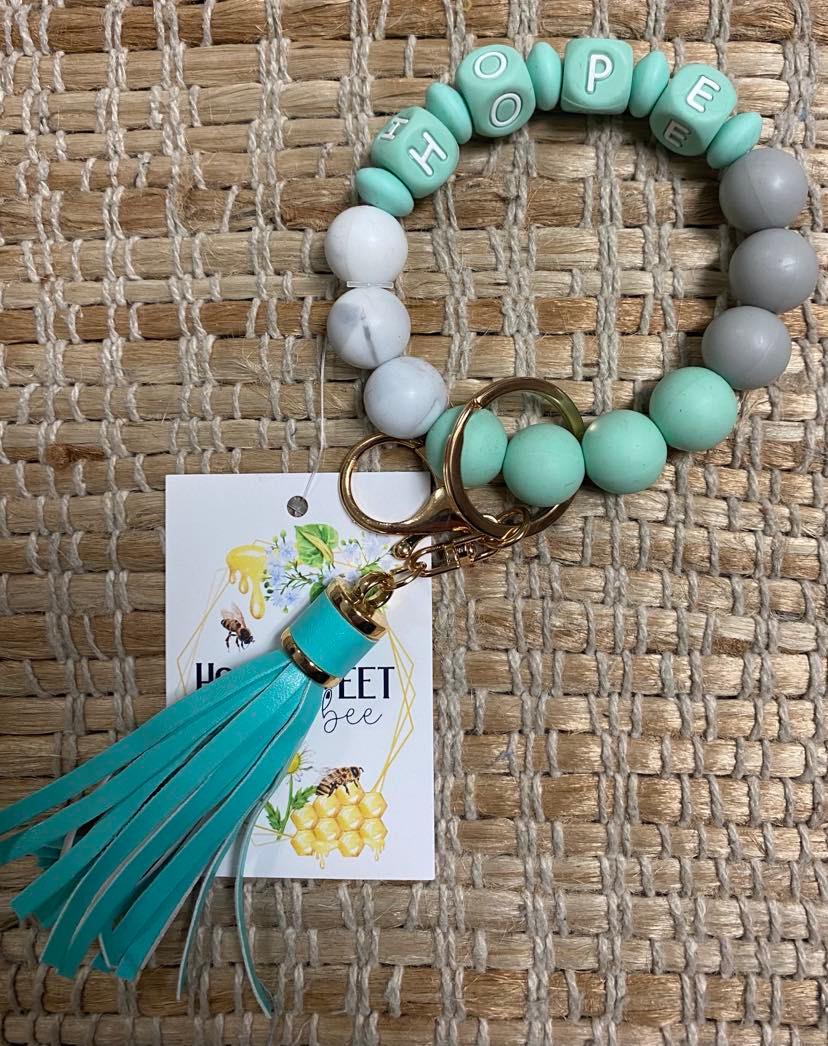 Tassel Beaded Bracelet Keychain