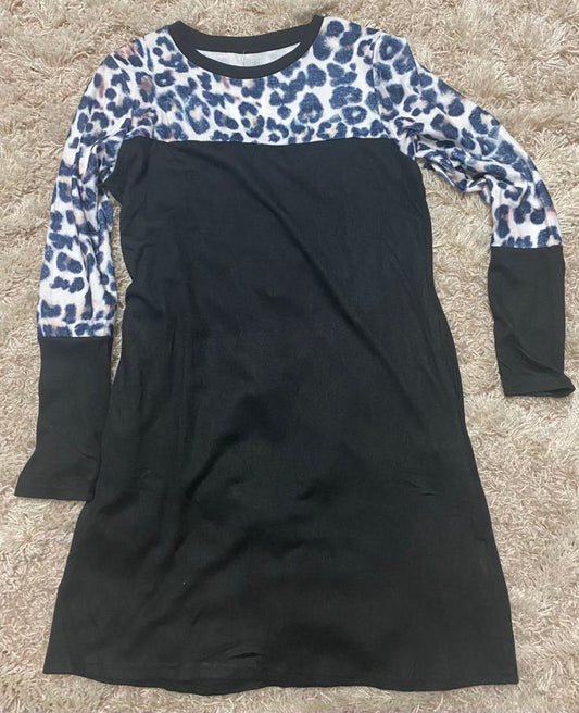 Leopard Sweater Dress With Pockets
