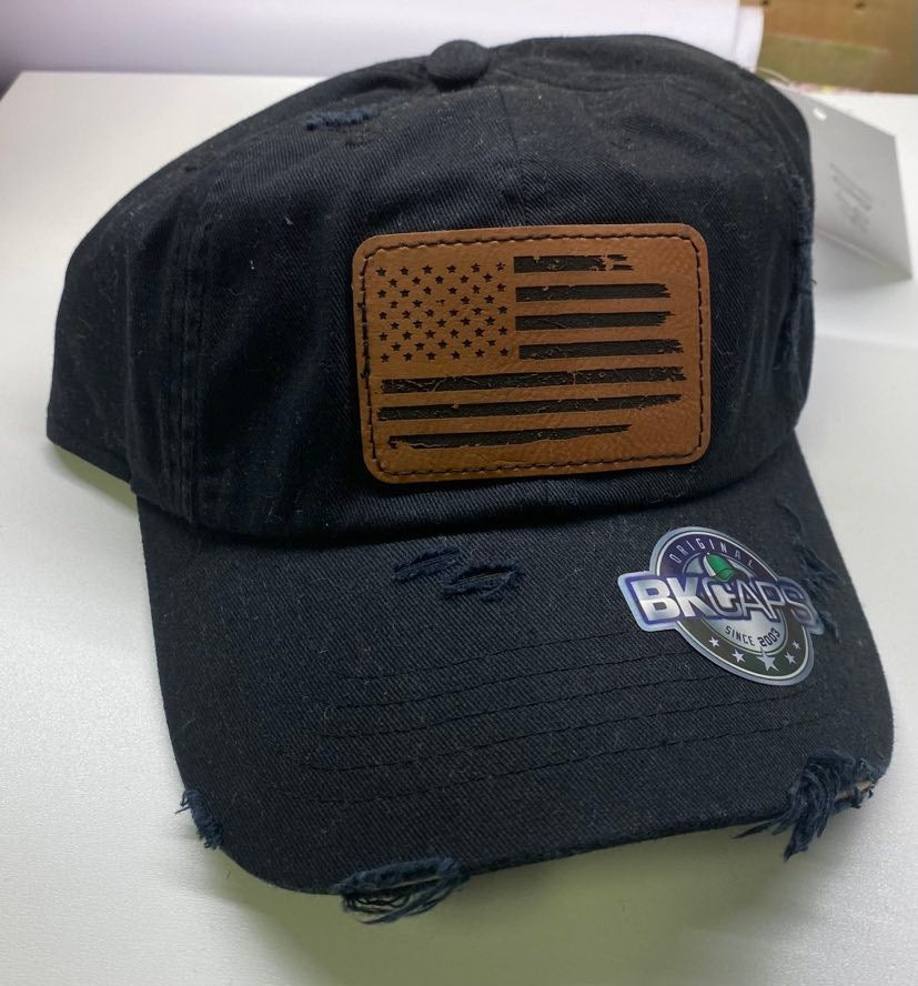 Distressed Flag Applique Hats