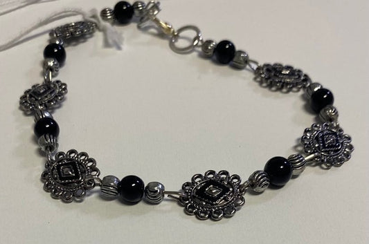 Round Black Bead Bracelet