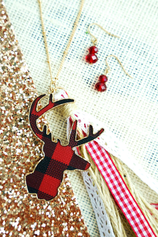 Oh Deer It's Christmas Necklace and Earrings Set