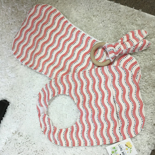 Red White and Blue Bib Set 3- piece