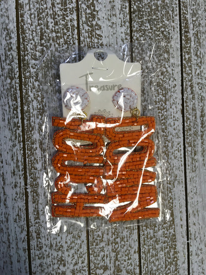 TOUCH DOWN Seed Bead Earrings