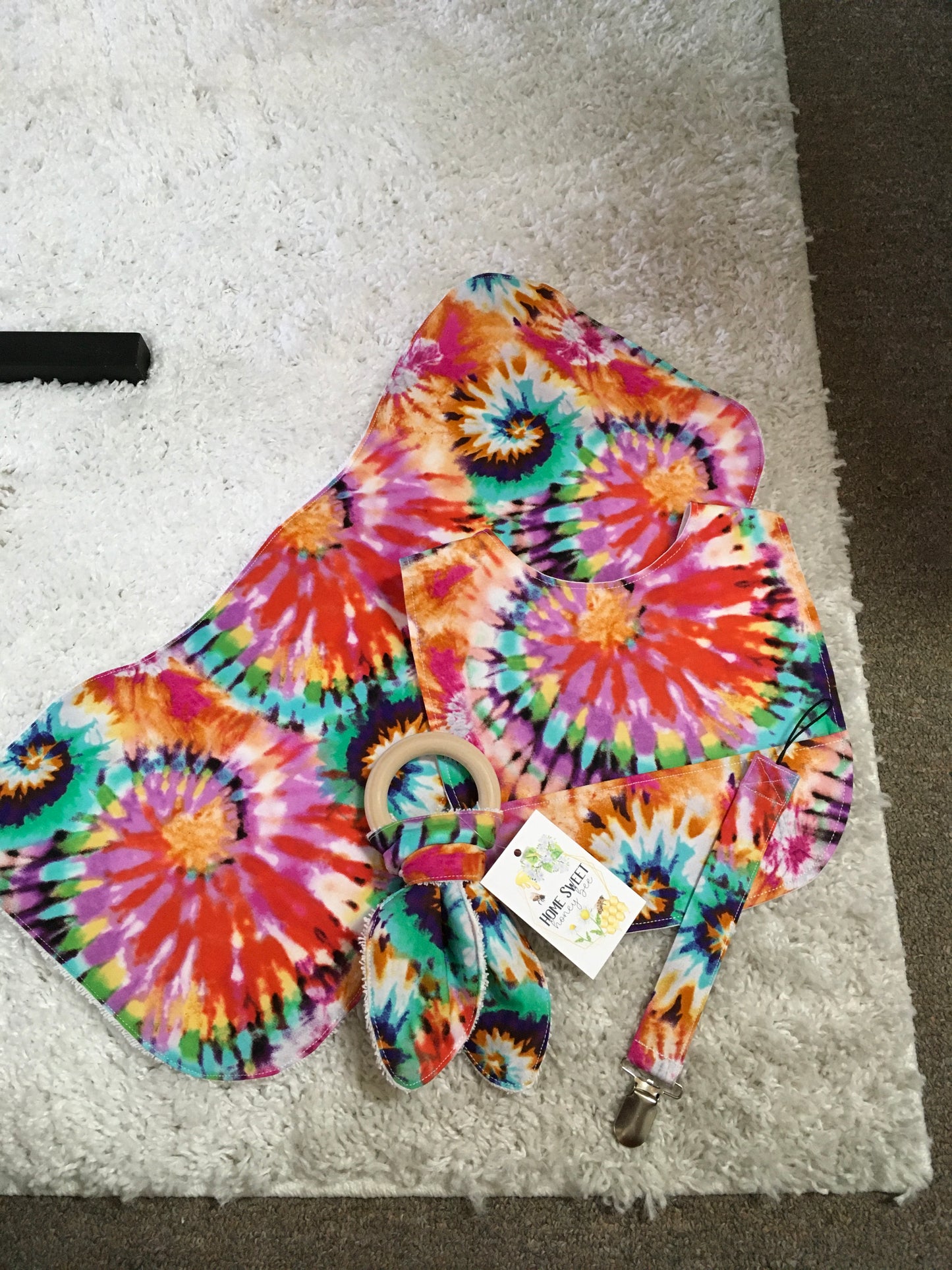 Tie-Dyed 4 Piece Bib Set