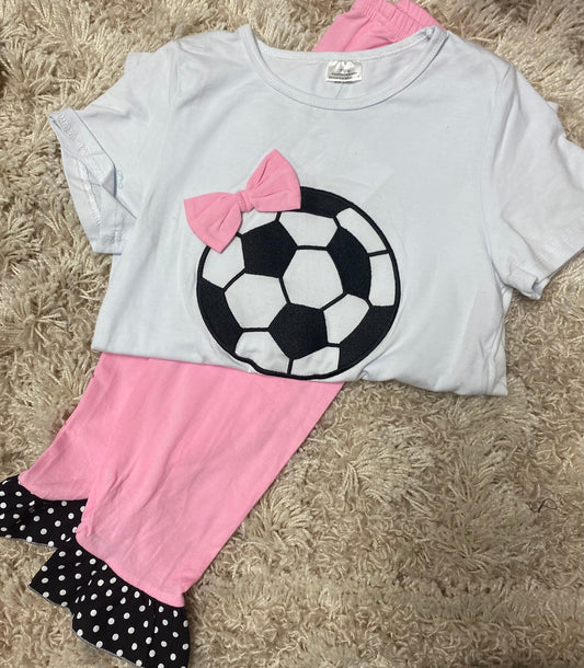 Girls Soccer Embroidered Set Size 10-12