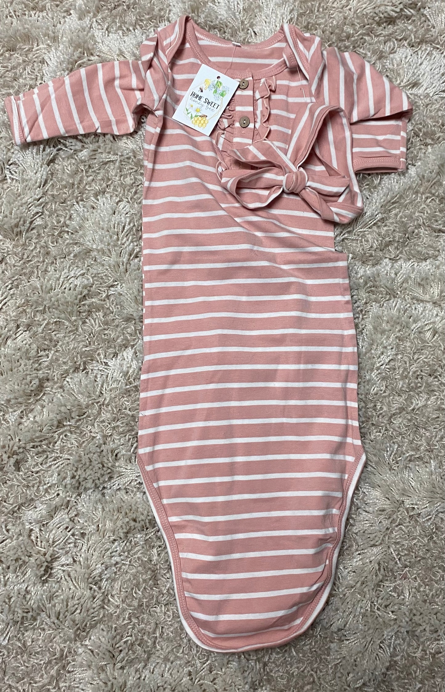 Two Piece Tie Up Baby Gown