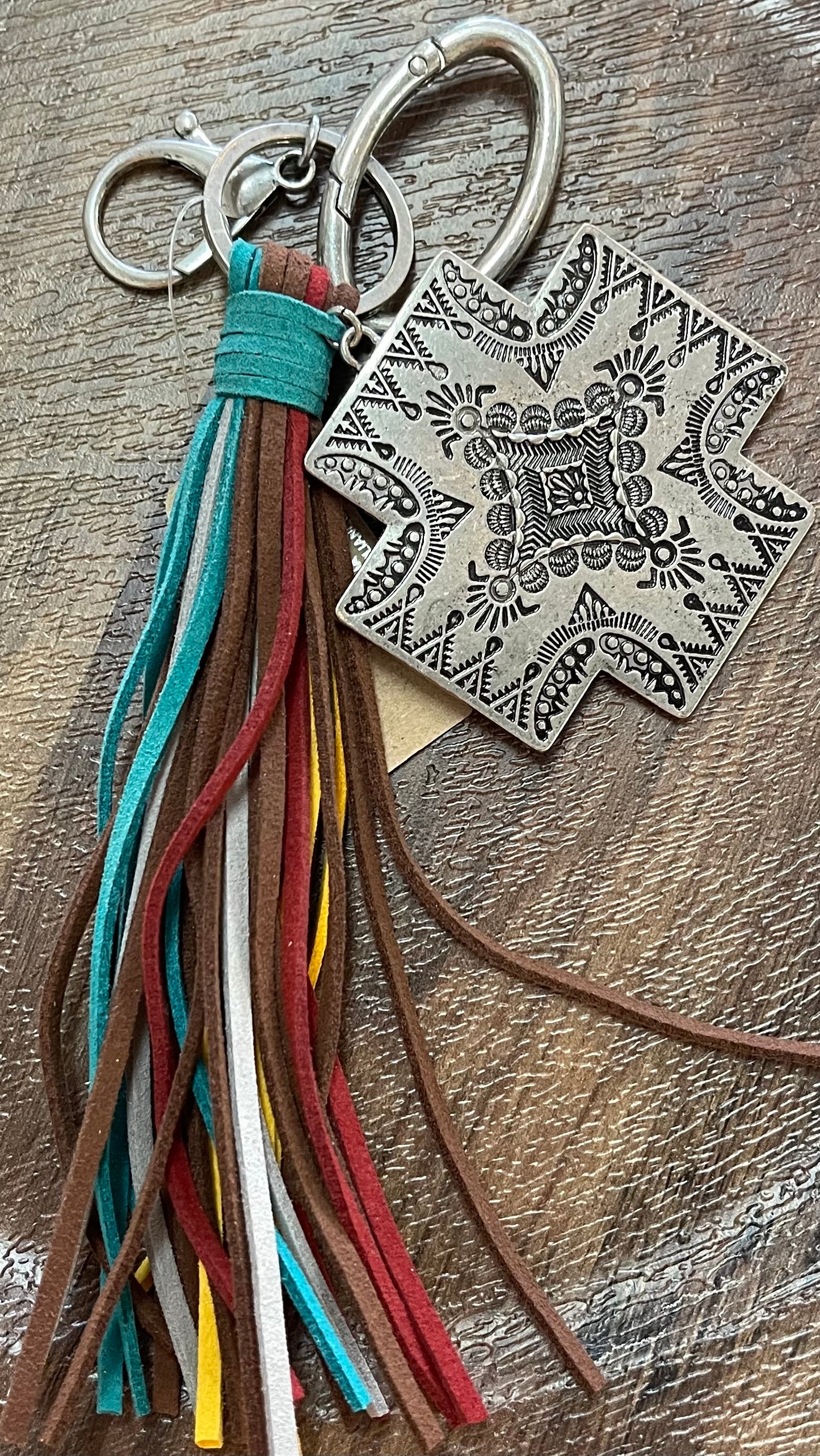 Aztec and Turquoise Keychain