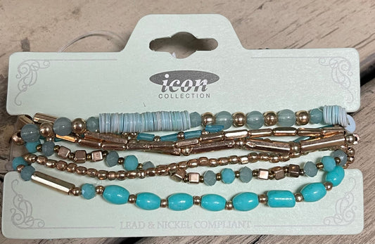 Blue Ashdale Beaded Bracelet Set