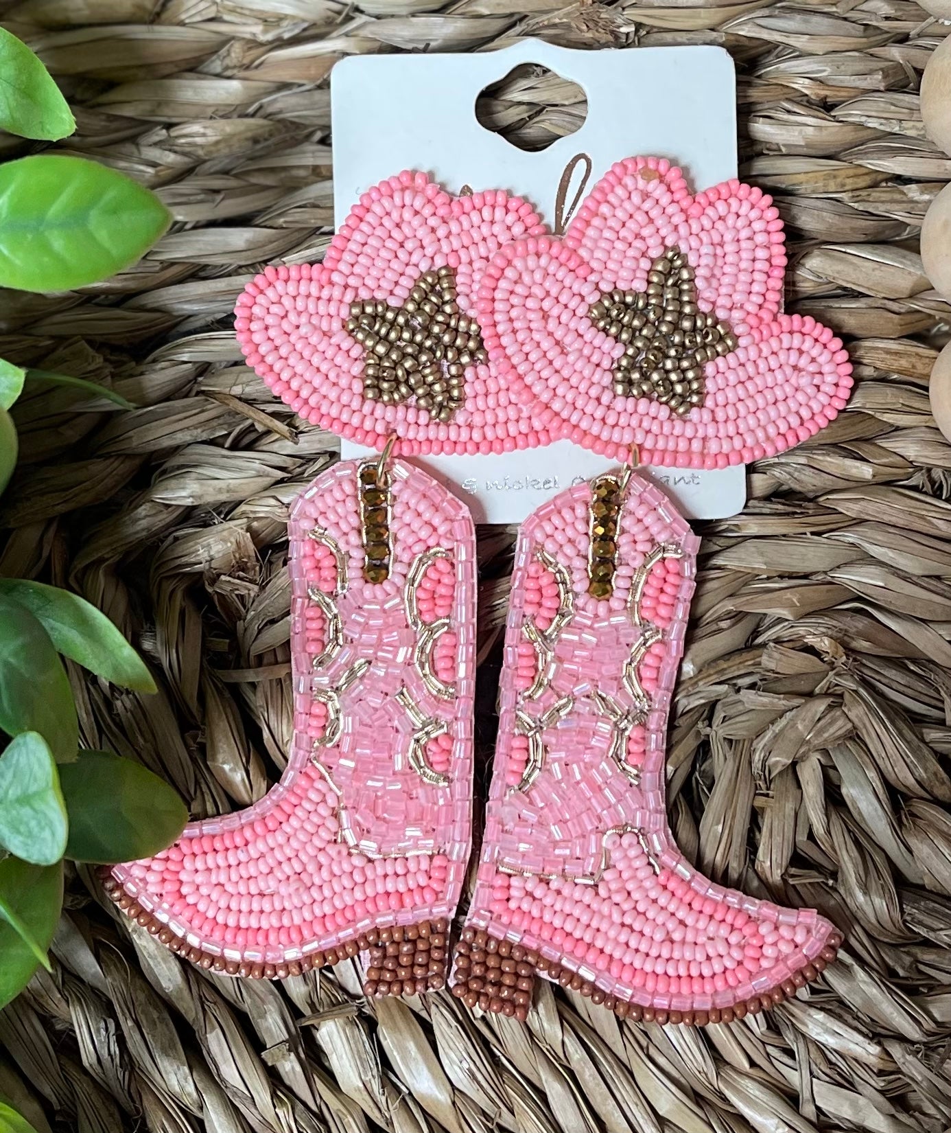 Cowboy Boots Seed Bead Earrings