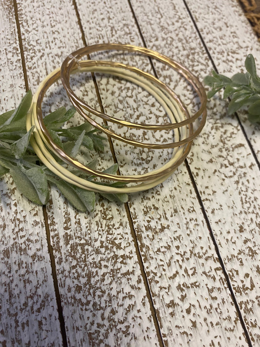 Gold Tone Set of Six Bangles