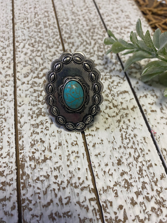 Buckle Ring with Stone