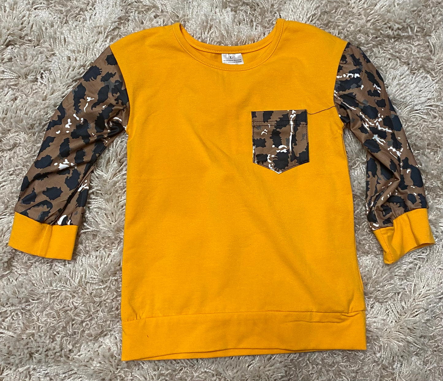 Boys Camo Sleeve Pocket Top