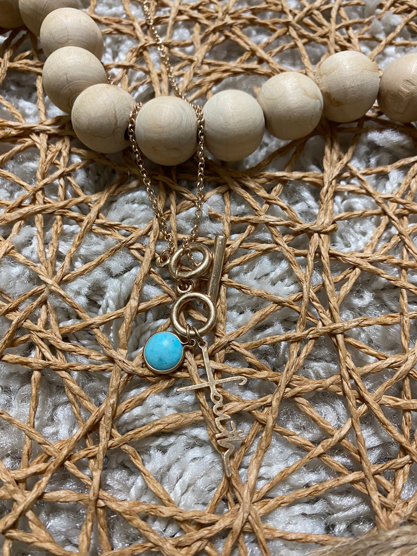 Faith Necklace with Turquoise Stone