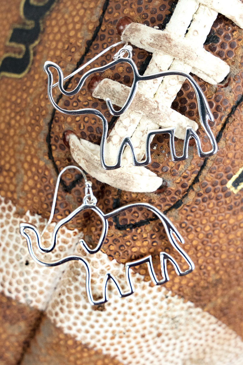 Storm Lake Silvertone Elephant Earrings