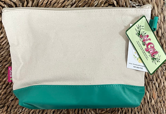 Zipper Canvas Pouch with Nylon Bottom