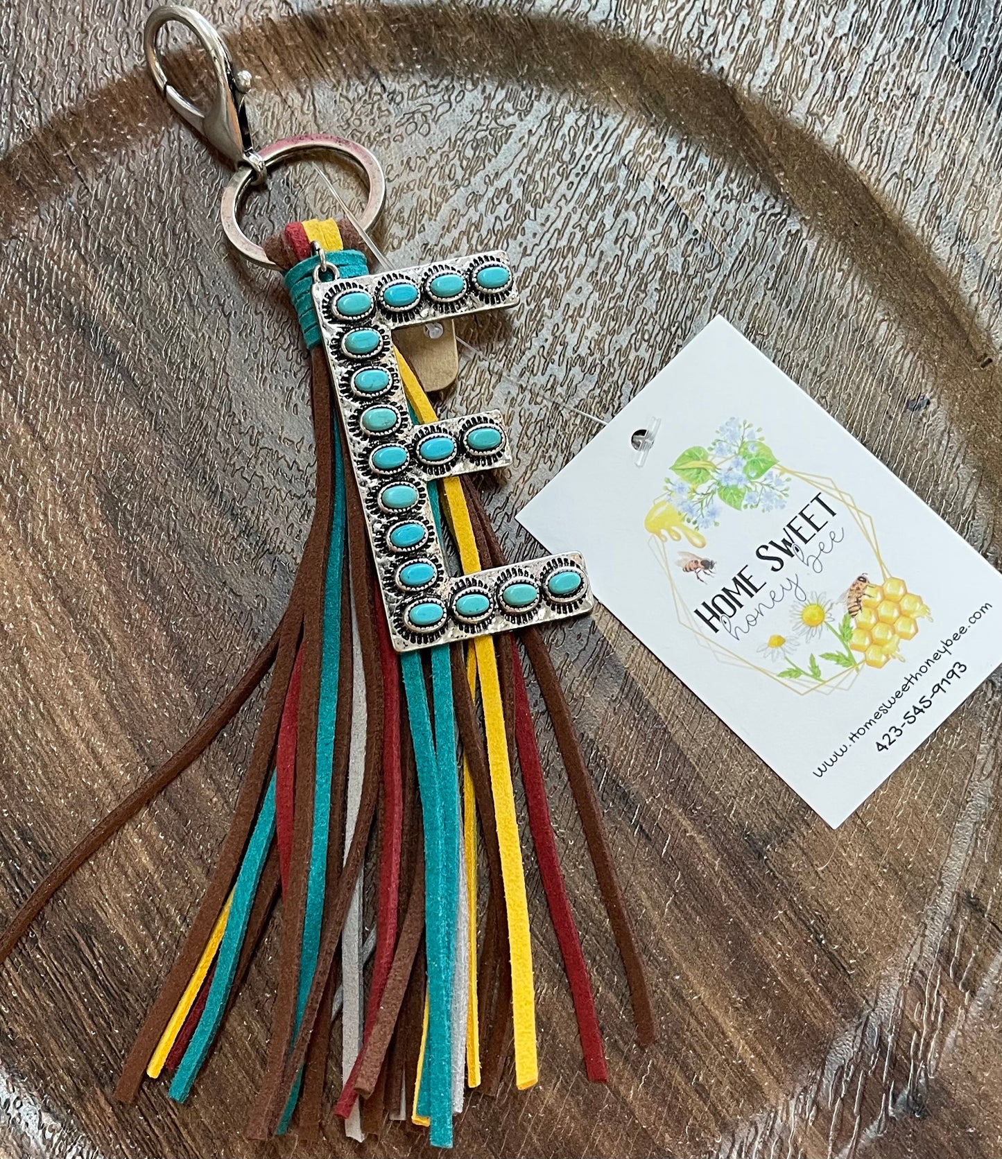 Aztec and Turquoise Keychain