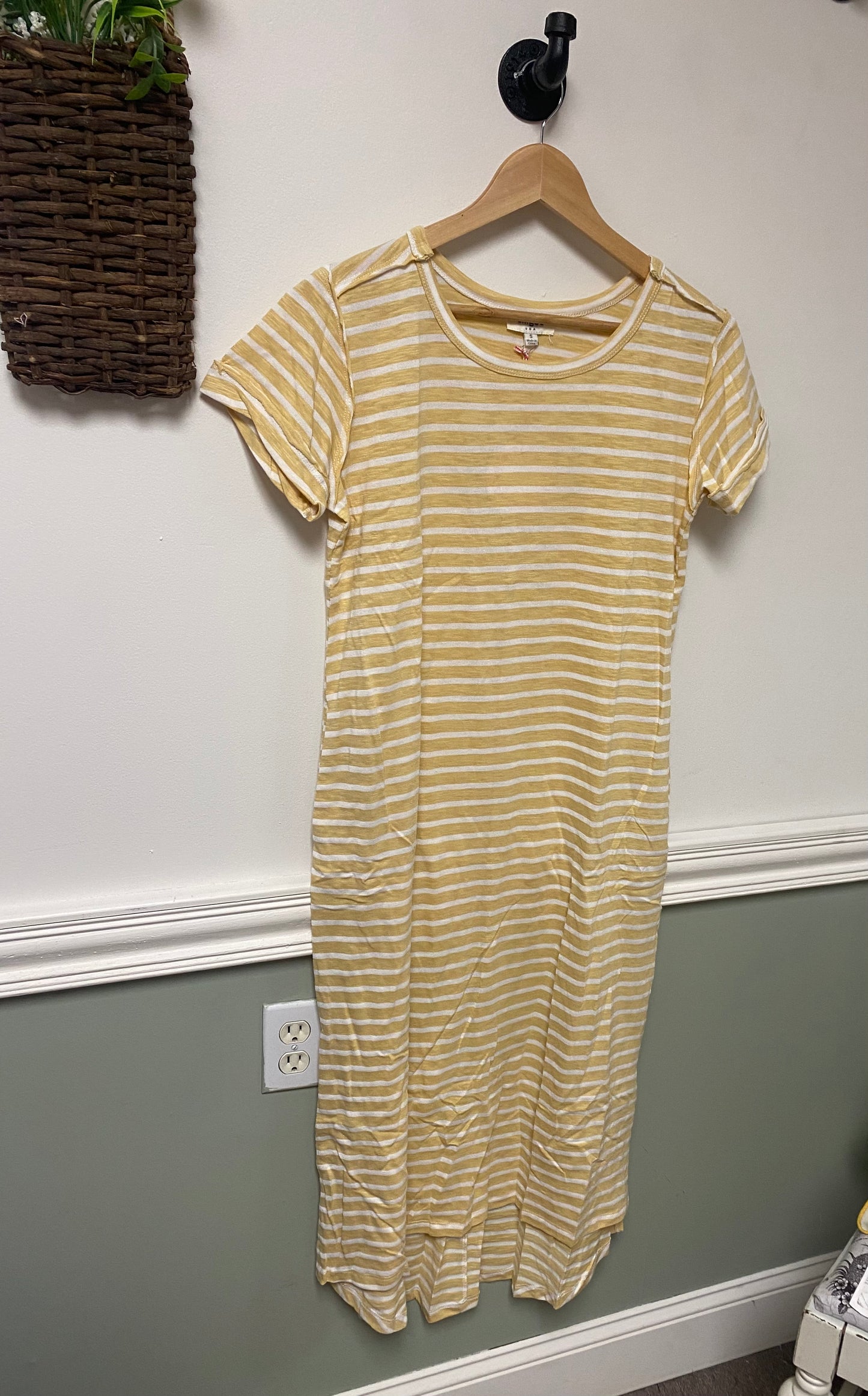 Short Sleeve Striped Maxi with Pockets