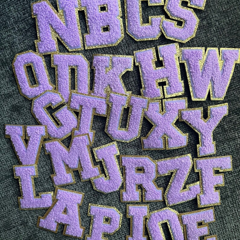 Purple/Gold Chenille Patch 3.14