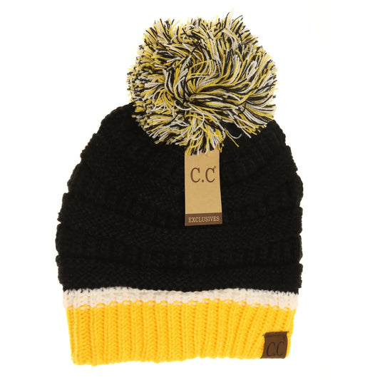 Team Colored CC Beanie Hat With Pom