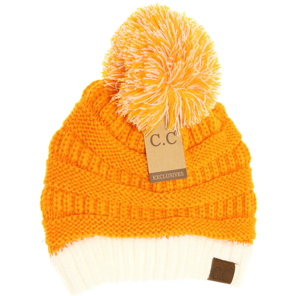 Team Colored CC Beanie Hat With Pom