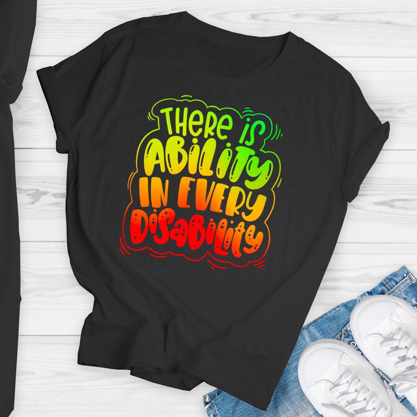 There Is Ability In Every Disability Black Tee (Youth/Toddler/Infant)