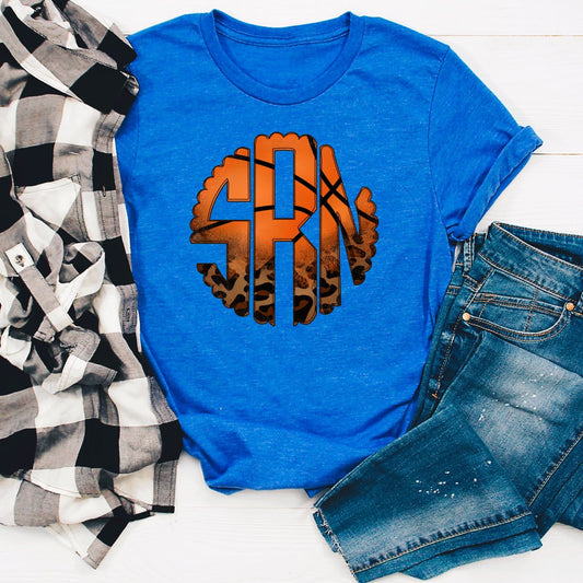 Royal tee Basketball monogram