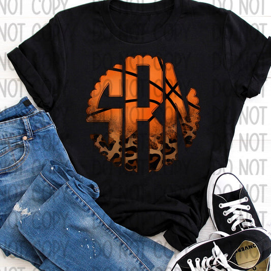 Black Tee Basketball Monogram