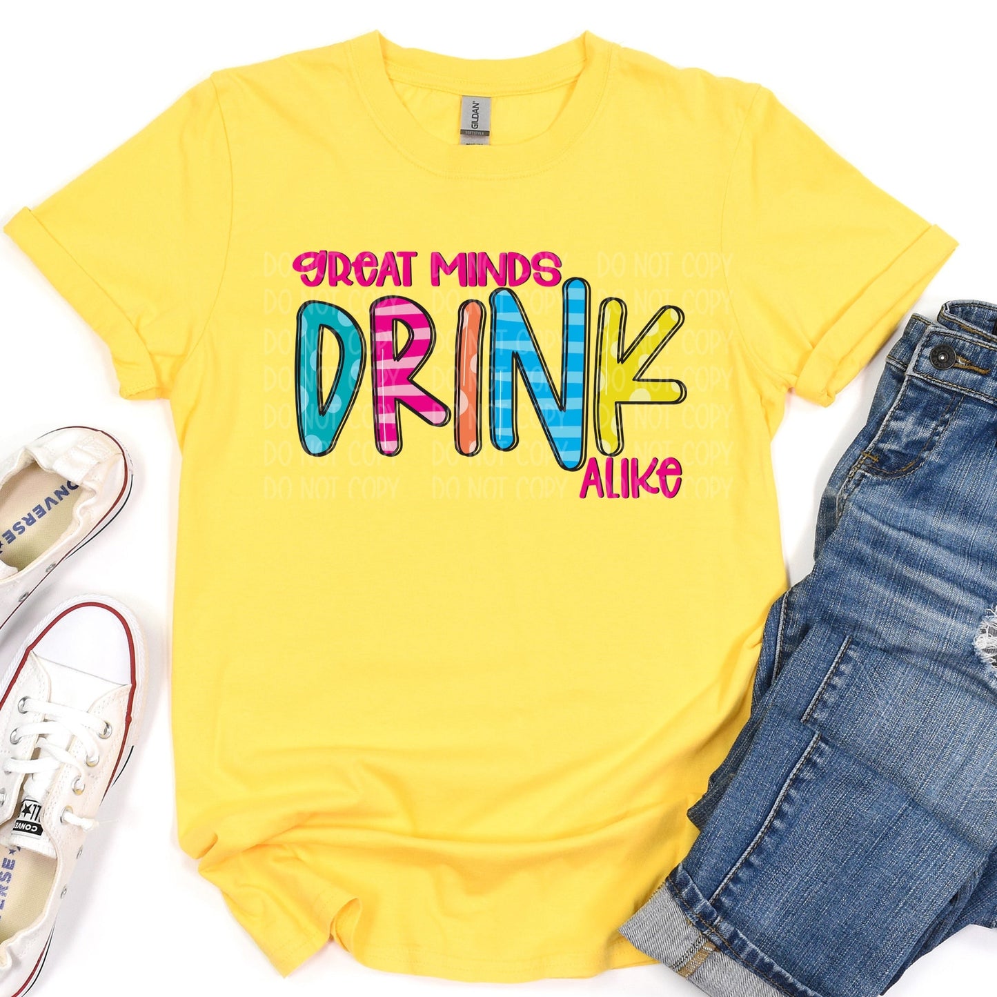 Great Minds Drink Alike Yellow Tee