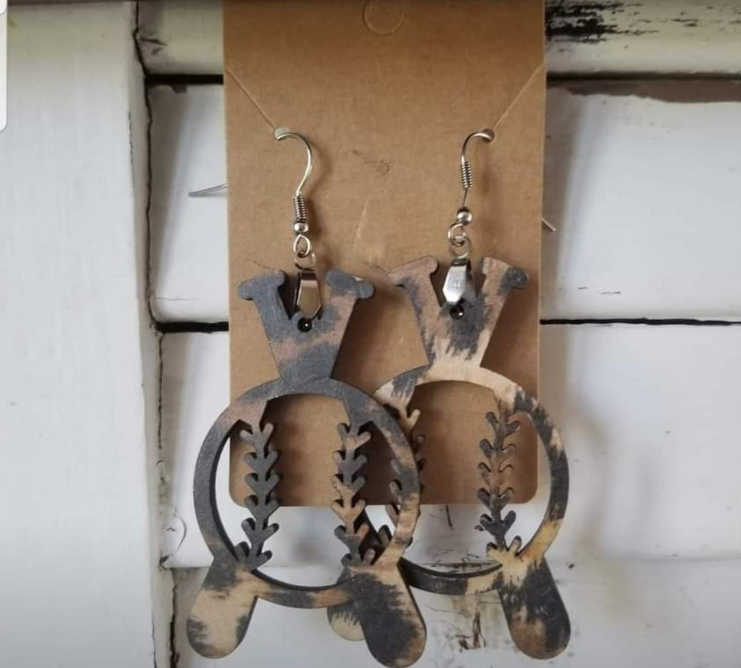 Leopard Baseball/Softball Earrings