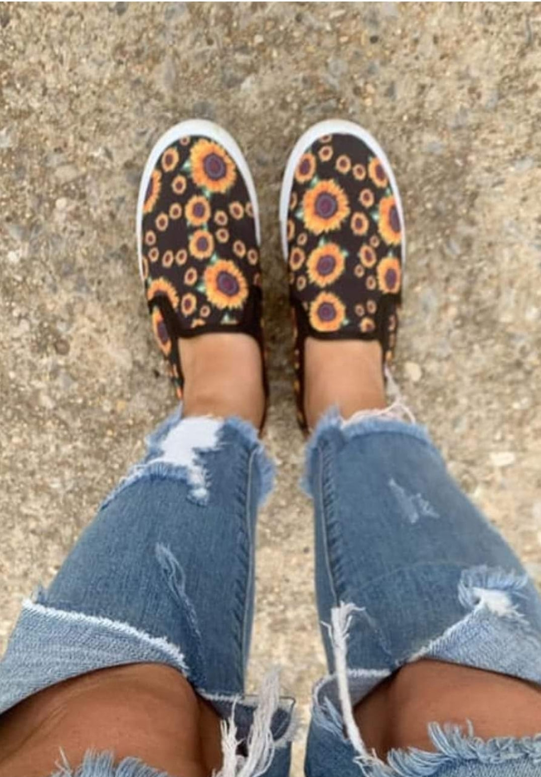 Sunflower canvas slip ons