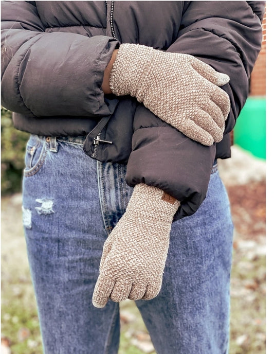 Chenilla Knit Gloves with smart tips--PREORDER