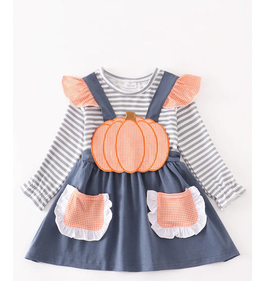 Pumpkin Applique Dress