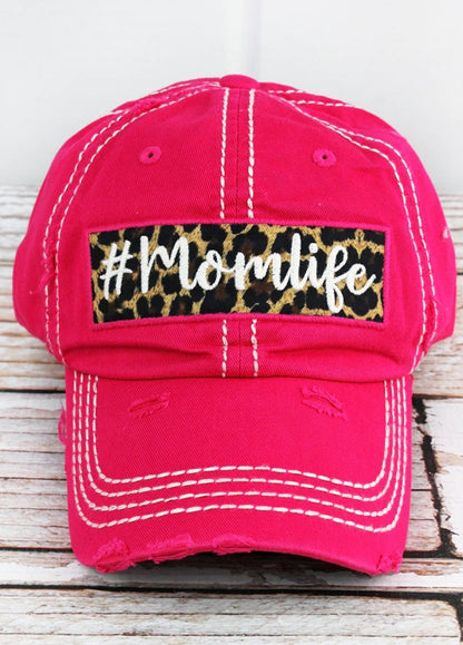 Leopard #MomLife Hat
