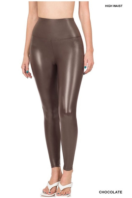 High Rise Faux Leather Leggings