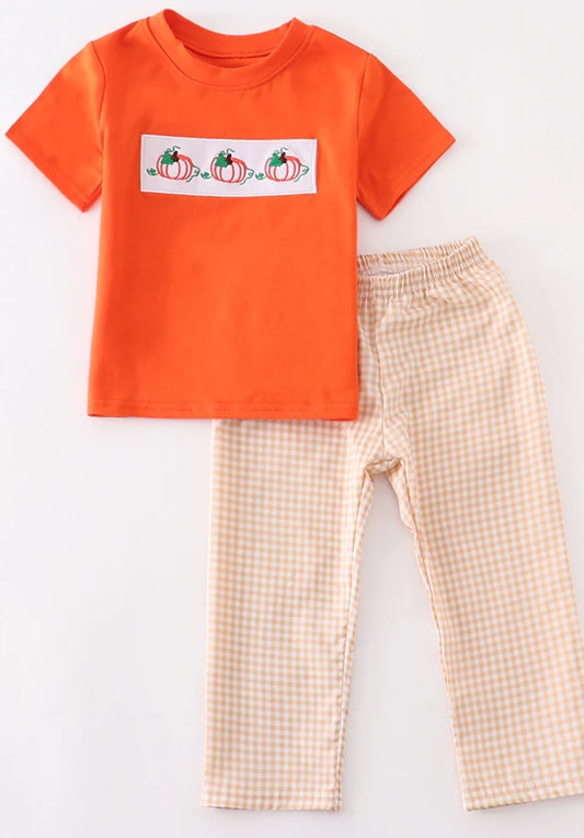 Orange Pumpkin Boy's Set