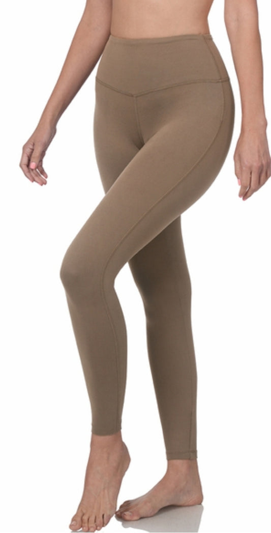 Brushed Microfiber Wide Band Leggings