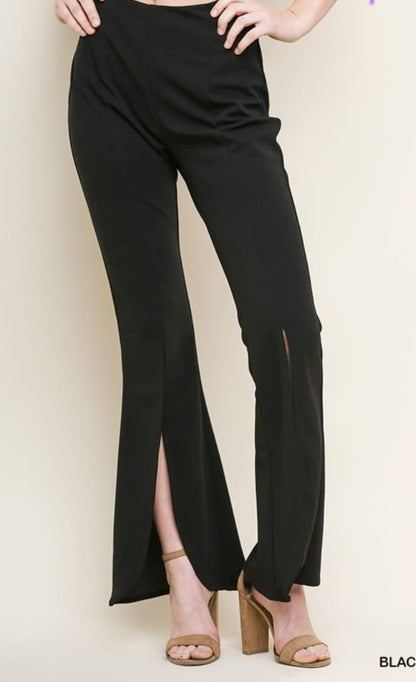 High Waist Wide Split Leg Pants