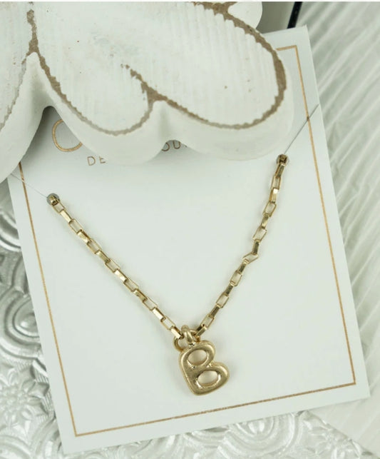 Holly Bubble Letter Goldtone Necklace