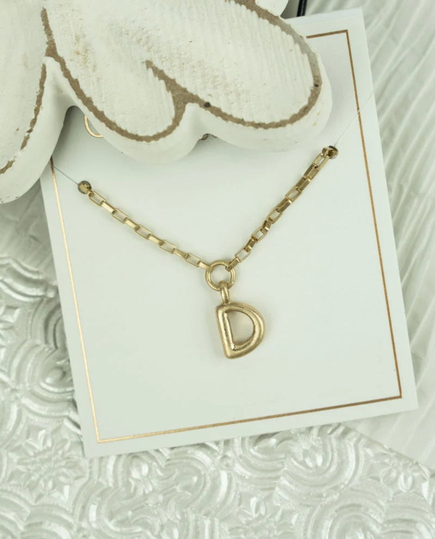 Holly Bubble Letter Goldtone Necklace