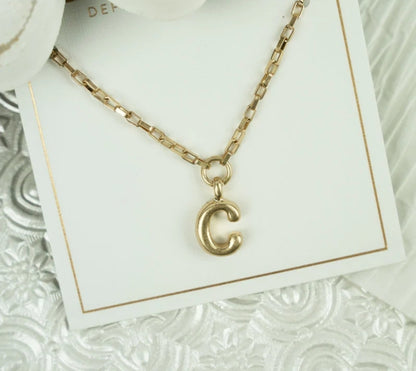 Holly Bubble Letter Goldtone Necklace