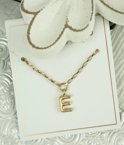 Holly Bubble Letter Goldtone Necklace