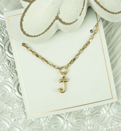 Holly Bubble Letter Goldtone Necklace