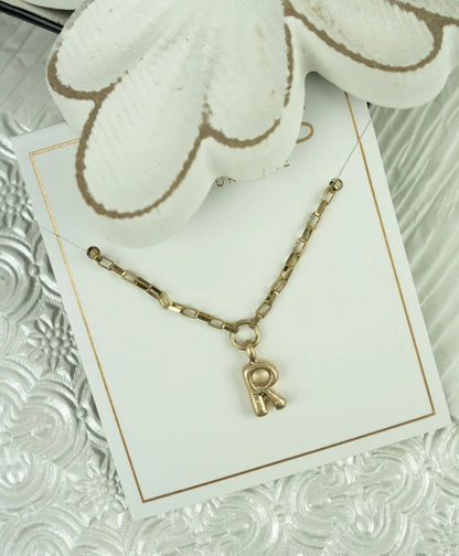 Holly Bubble Letter Goldtone Necklace