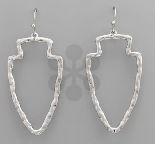 Hammered Arrowhead Earrings