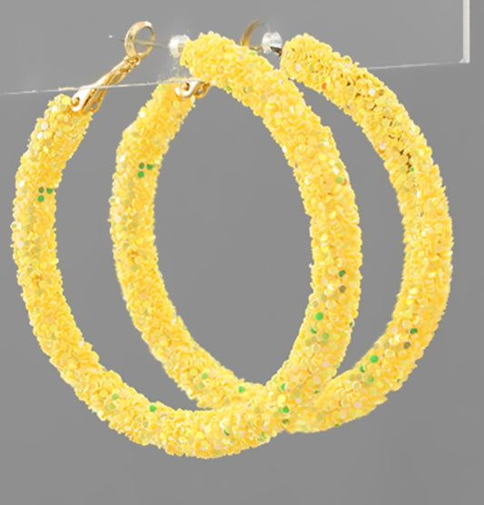 Glitter Hoop Earrings