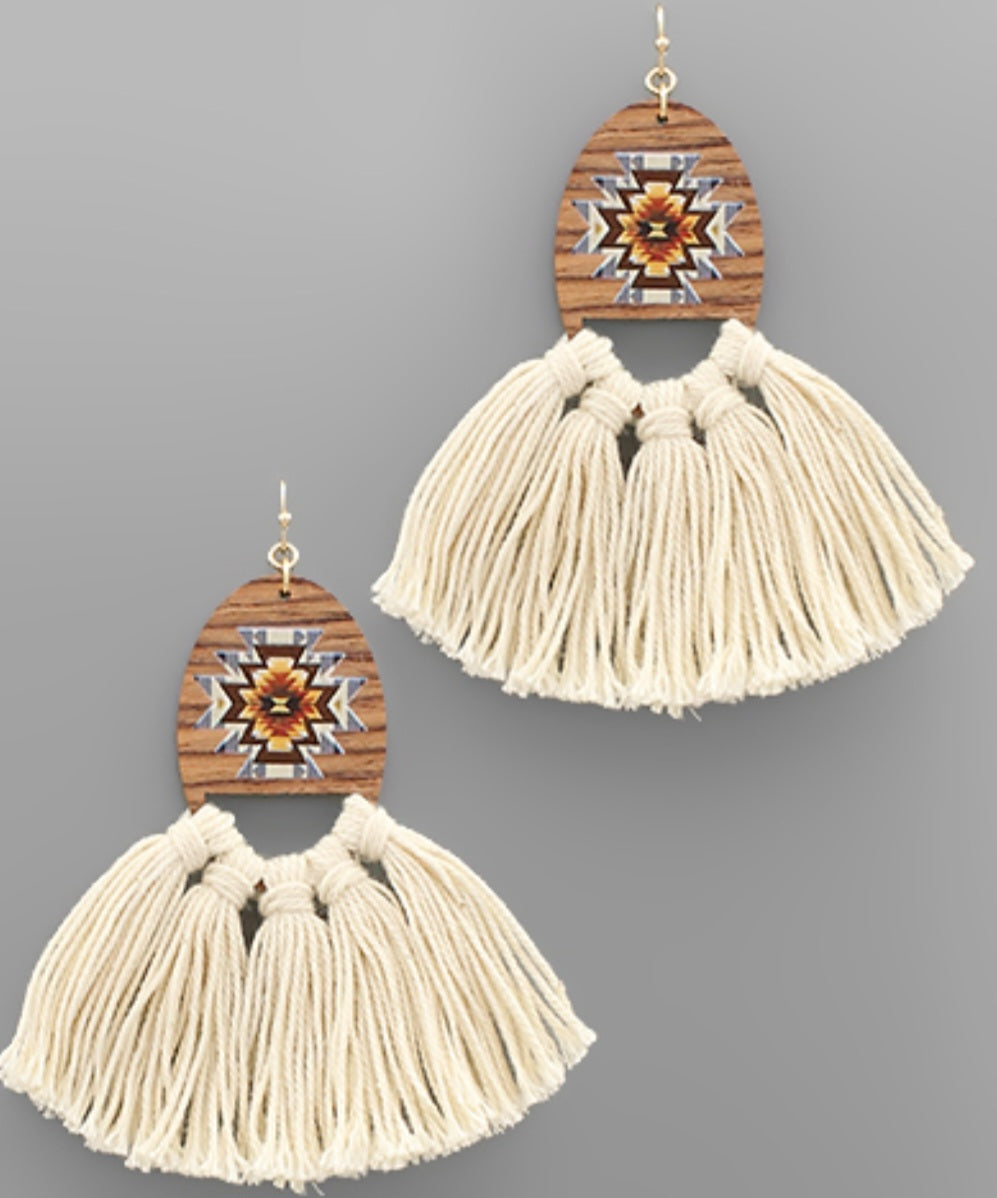 Aztec Wood Earrings