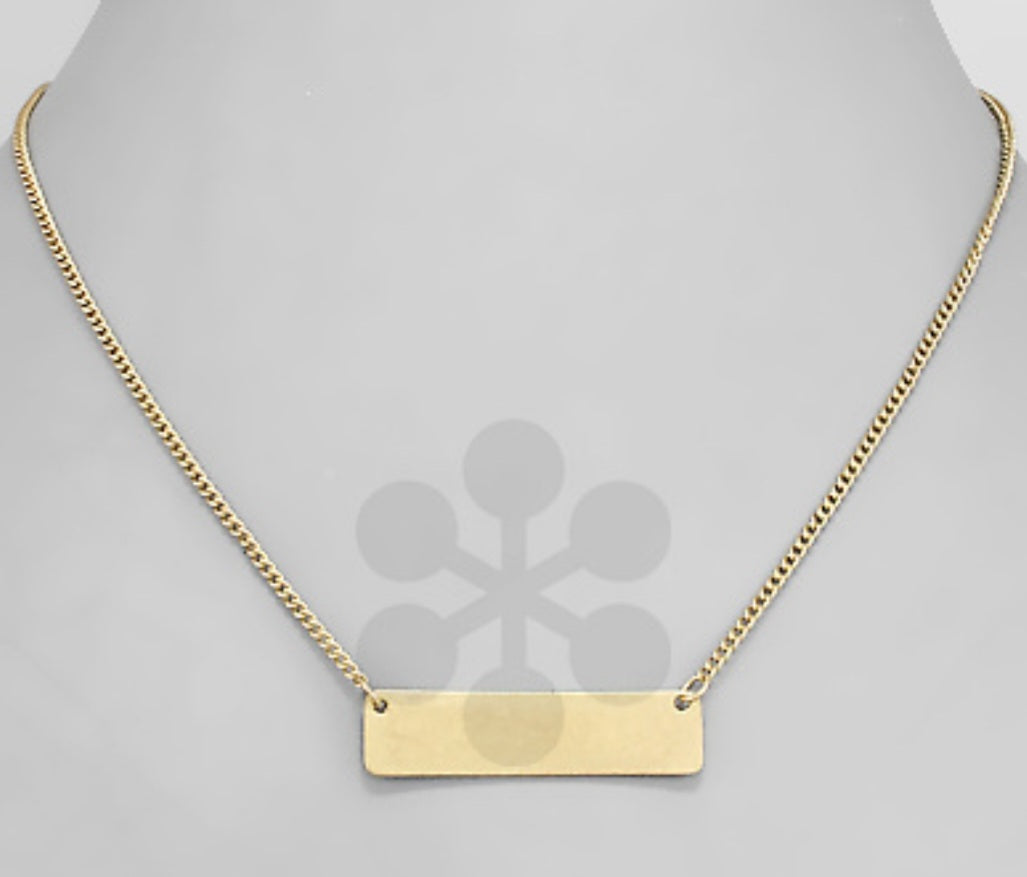 Rectangle Plate Necklace