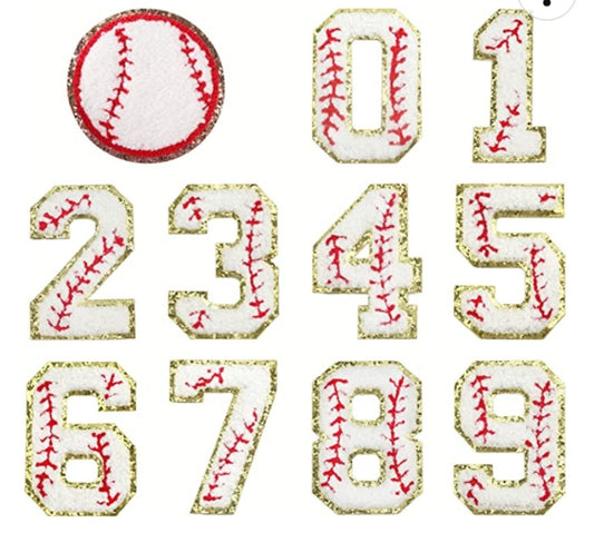 Baseball Number Chenille Patch 2.9inch