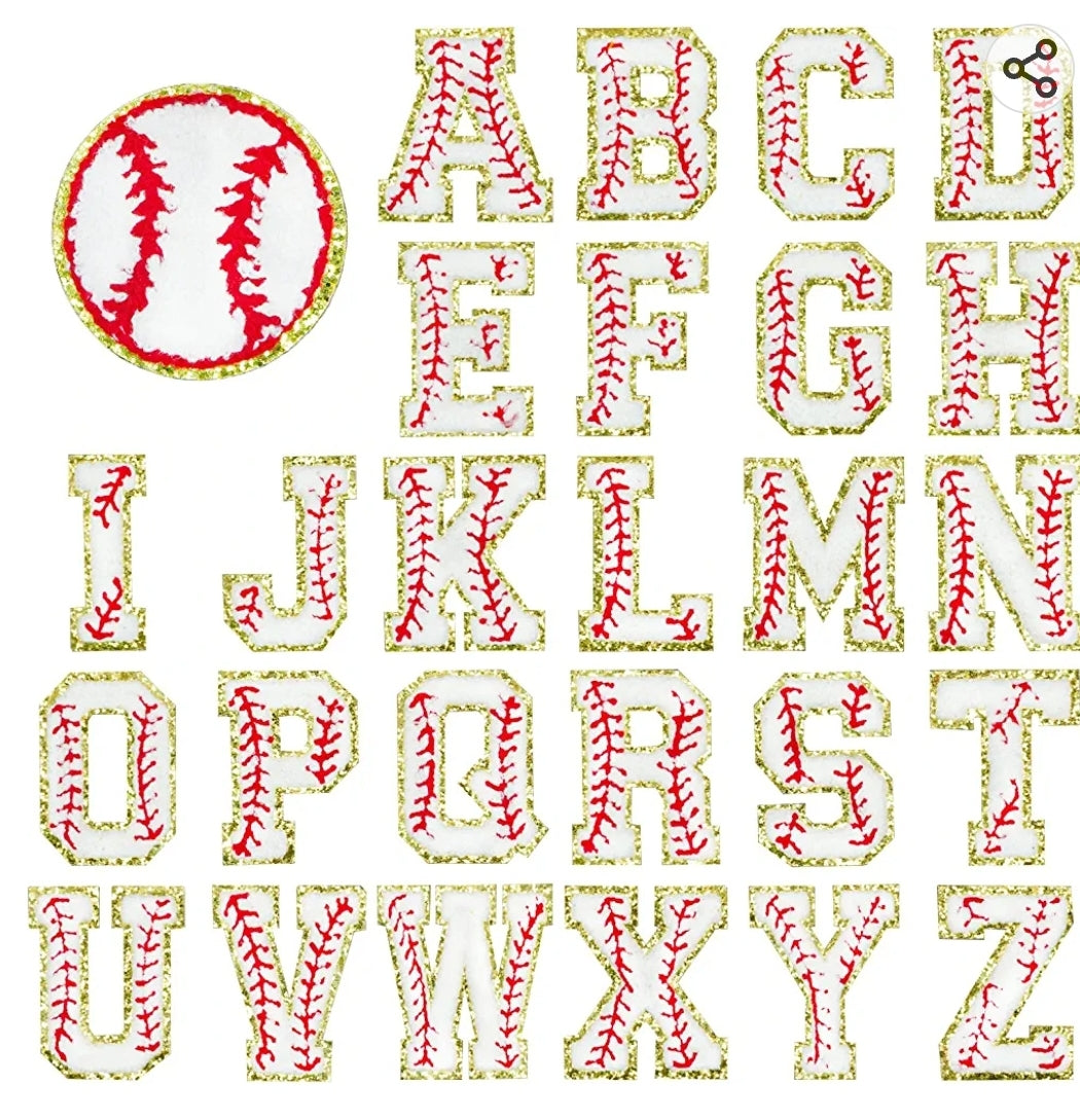 Baseball Chenille Letters 2.9inch