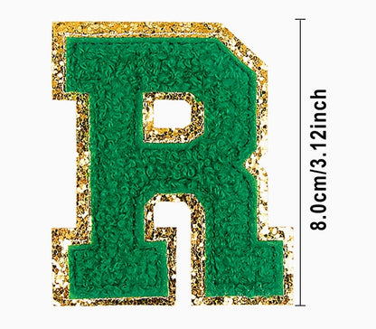 White/Gold Chenille Patch 3.14